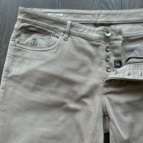 BRUNELLO CUCINELLI Tapered Garment-Dyed Stretch-Cotton Trousers - Picture 1 of 8